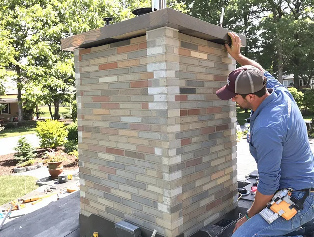 Chino Chimney Sweep completing a modern chimney remodel in Chino, CA