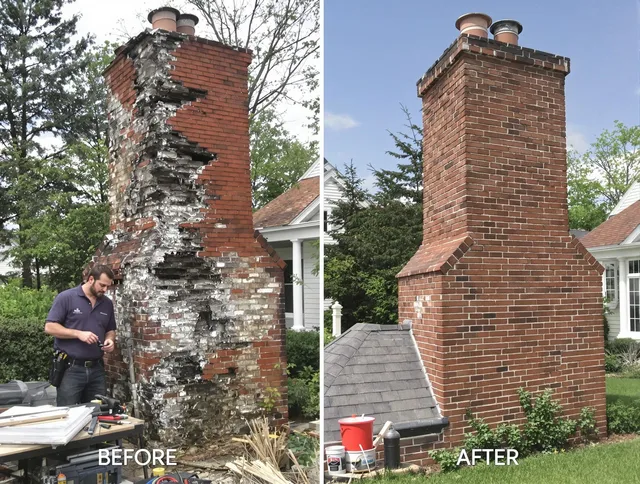 Chino Chimney Sweep performing a full chimney restoration in Chino, CA