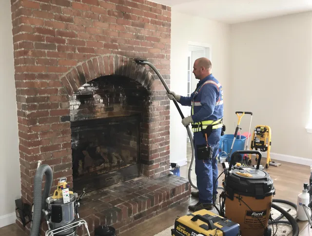 Chino Chimney Sweep expert performing detailed chimney sweep in Chino, CA