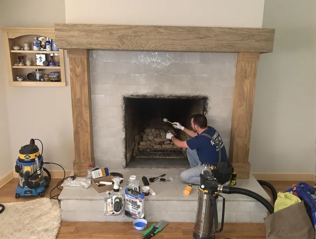 Detailed creosote removal process by Chino Chimney Sweep in Chino, CA