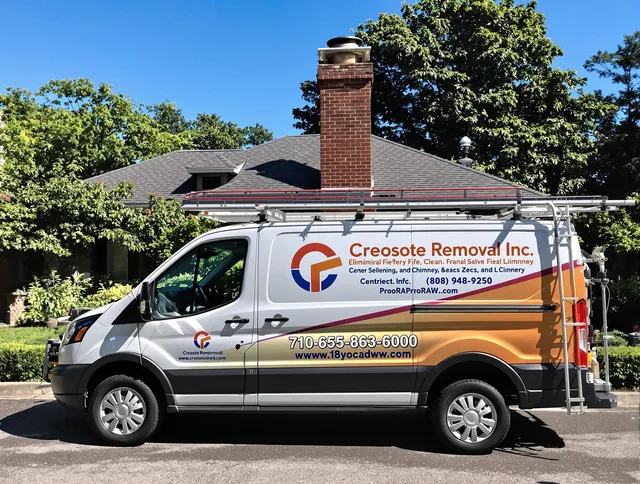 Chino Chimney Sweep technician removing creosote safely in Chino, CA
