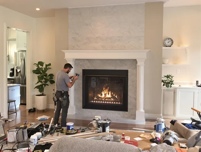 Newly installed fireplace by Chino Chimney Sweep in Chino, CA