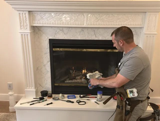 Chino Chimney Sweep performing fireplace maintenance in Chino, CA